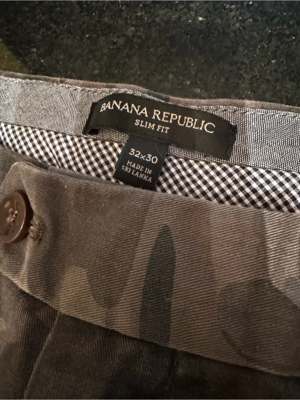 Banana Republic Slim Fit Camo Chinos in Olive and Dark Gray/Black